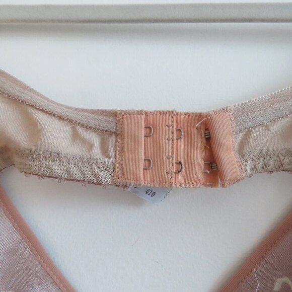 VINTAGE MINIMZER BY LILYETTE Satin Embroidered Bra in Nude Beige - Size 36B - Picture 11 of 15